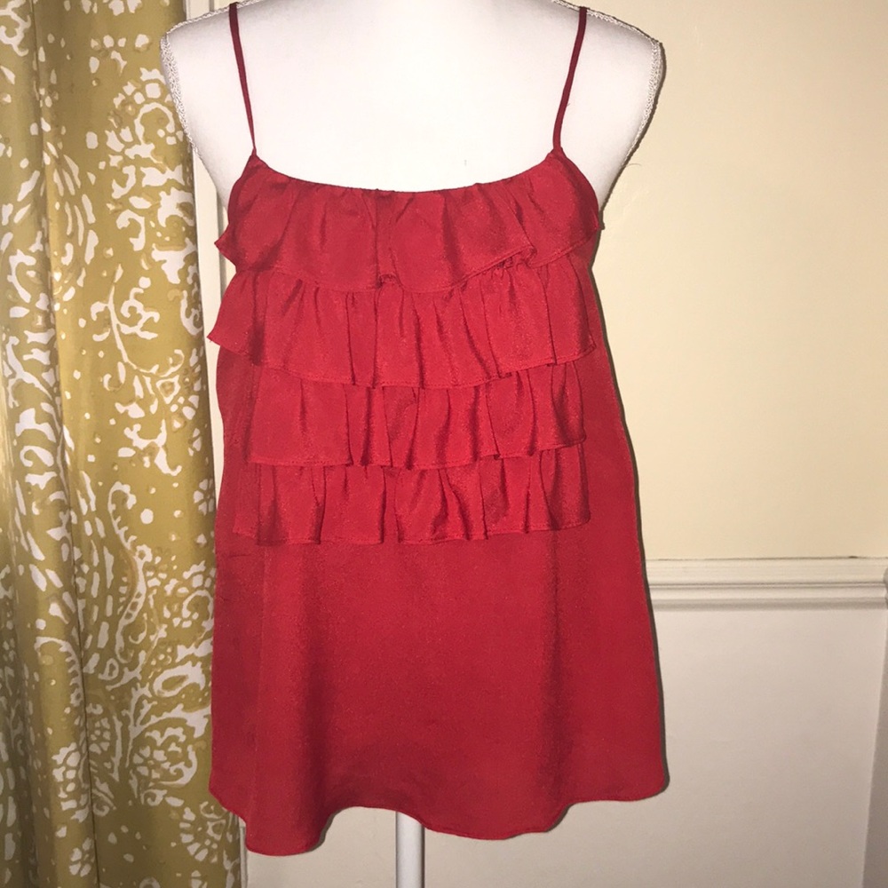 Forever 21 red ruffle tank